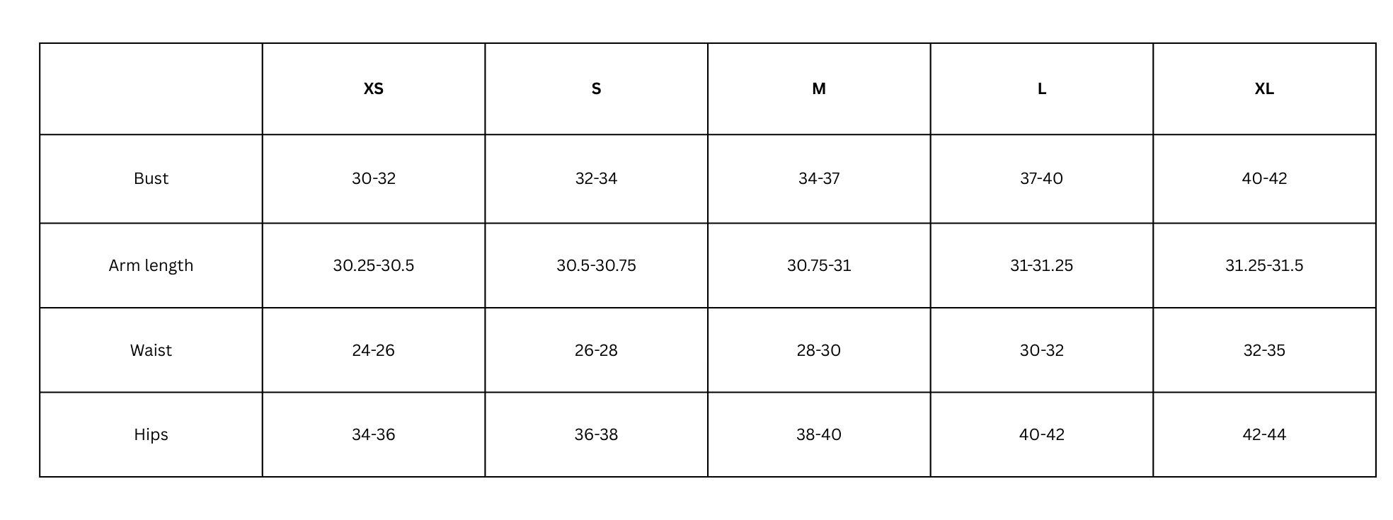 Size Chart